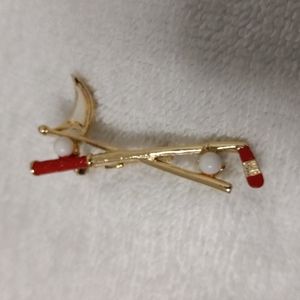 2" Golf Pendant Red/Gold